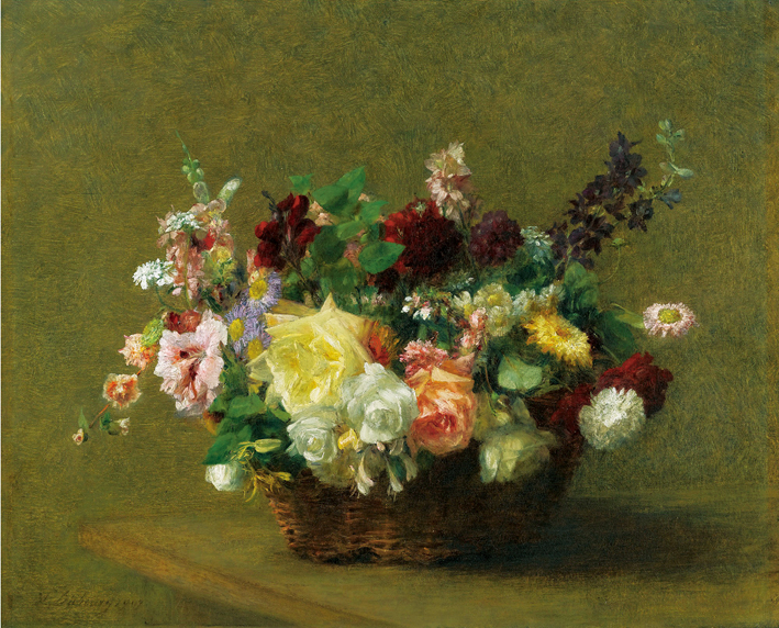  方丹·拉图尔 Fantin-Latour 花篮 PANIER DE FLEURS DIVERSES